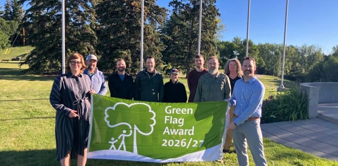Calgary Parks team celebrating at Confederation Park